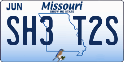MO license plate SH3T2S
