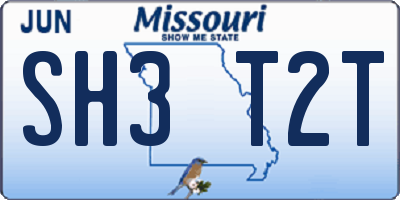 MO license plate SH3T2T