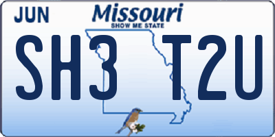 MO license plate SH3T2U