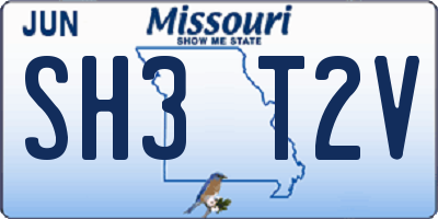 MO license plate SH3T2V