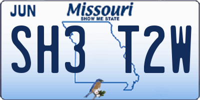 MO license plate SH3T2W