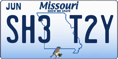 MO license plate SH3T2Y