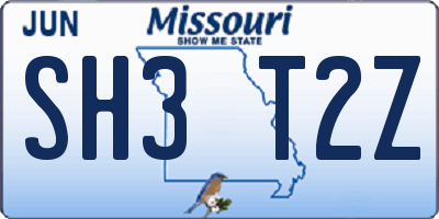 MO license plate SH3T2Z