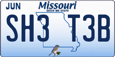 MO license plate SH3T3B