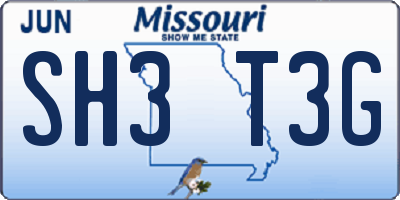 MO license plate SH3T3G