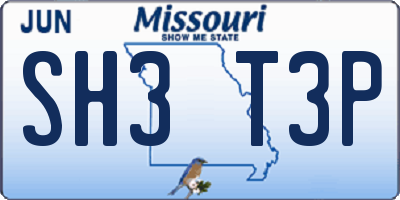MO license plate SH3T3P