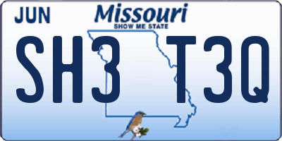 MO license plate SH3T3Q