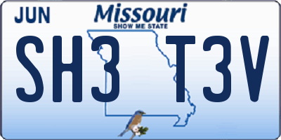 MO license plate SH3T3V