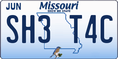 MO license plate SH3T4C
