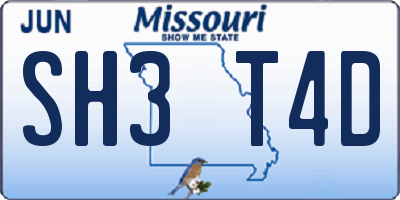 MO license plate SH3T4D