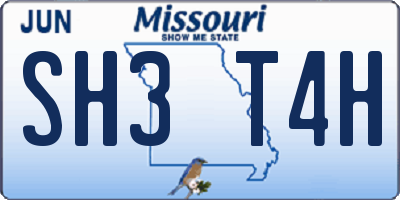 MO license plate SH3T4H