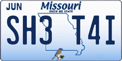 MO license plate SH3T4I