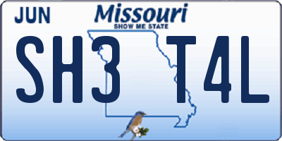 MO license plate SH3T4L