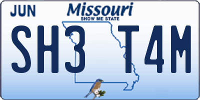 MO license plate SH3T4M