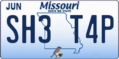 MO license plate SH3T4P