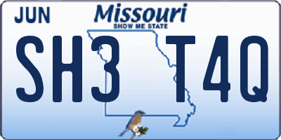 MO license plate SH3T4Q