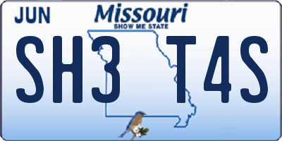 MO license plate SH3T4S