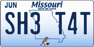 MO license plate SH3T4T