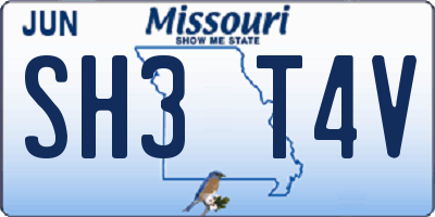 MO license plate SH3T4V