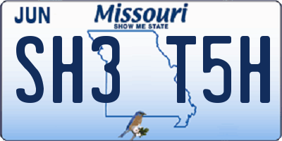 MO license plate SH3T5H