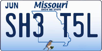 MO license plate SH3T5L