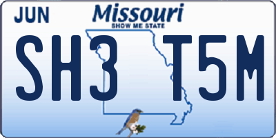 MO license plate SH3T5M