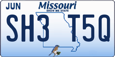 MO license plate SH3T5Q