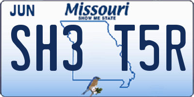 MO license plate SH3T5R
