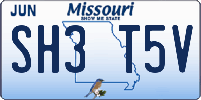 MO license plate SH3T5V