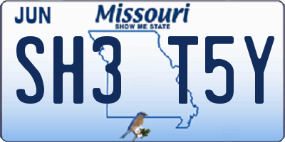 MO license plate SH3T5Y