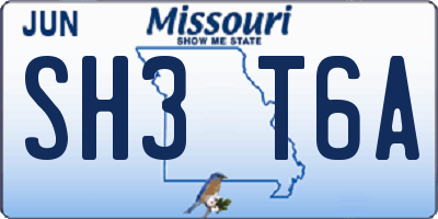 MO license plate SH3T6A