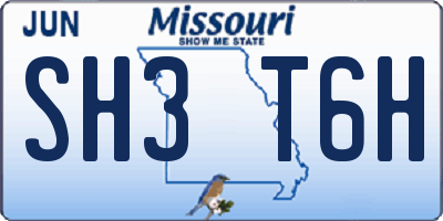 MO license plate SH3T6H