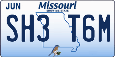 MO license plate SH3T6M