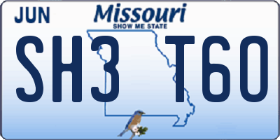 MO license plate SH3T6O