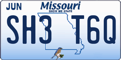 MO license plate SH3T6Q