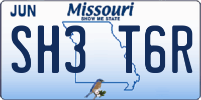 MO license plate SH3T6R
