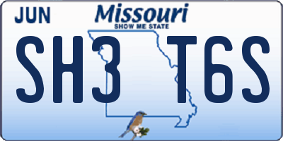 MO license plate SH3T6S