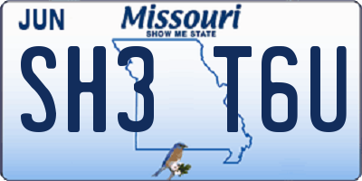 MO license plate SH3T6U