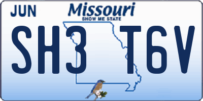 MO license plate SH3T6V