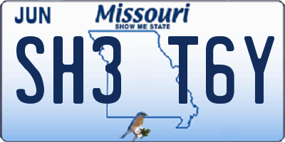 MO license plate SH3T6Y