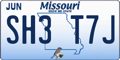MO license plate SH3T7J