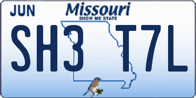 MO license plate SH3T7L