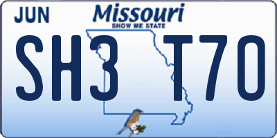 MO license plate SH3T7O