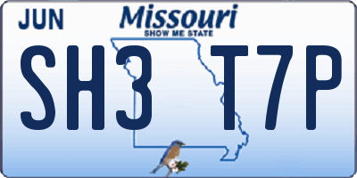 MO license plate SH3T7P
