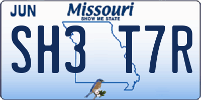 MO license plate SH3T7R