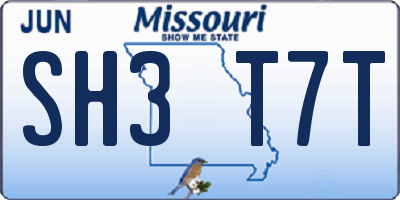 MO license plate SH3T7T