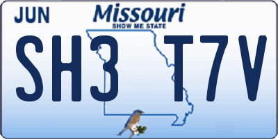 MO license plate SH3T7V