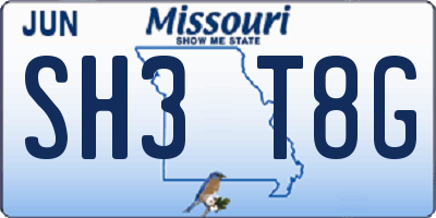 MO license plate SH3T8G