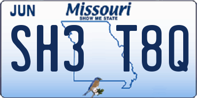 MO license plate SH3T8Q