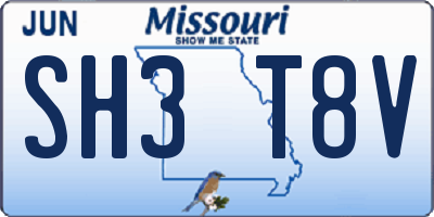 MO license plate SH3T8V